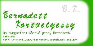 bernadett kortvelyessy business card