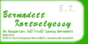 bernadett kortvelyessy business card